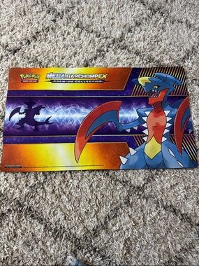Pokemon Mega Garchomp EX Premium Collection Playmat - Blue, Red, Yellow, Purple